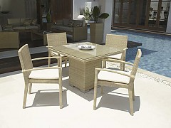 Set tavolo + 4 sedie rattan TS-RA2