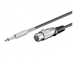 Mikrofonkabel 6,3 mm Klinke auf XLR Buchse, 6 m