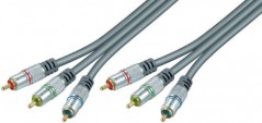 Komponentenkabel YUV, RGB, Stecker auf Stecker, 75 Ohm, 10 m