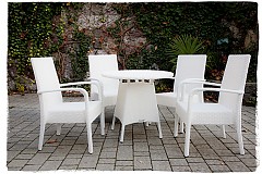 Set tavolo + 4 sedie rattan TS-RA1