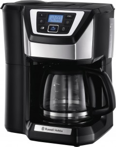 Chester Grind&Brew Digitale Glas-Kaffeemaschine / Schwarz-Edelstahl